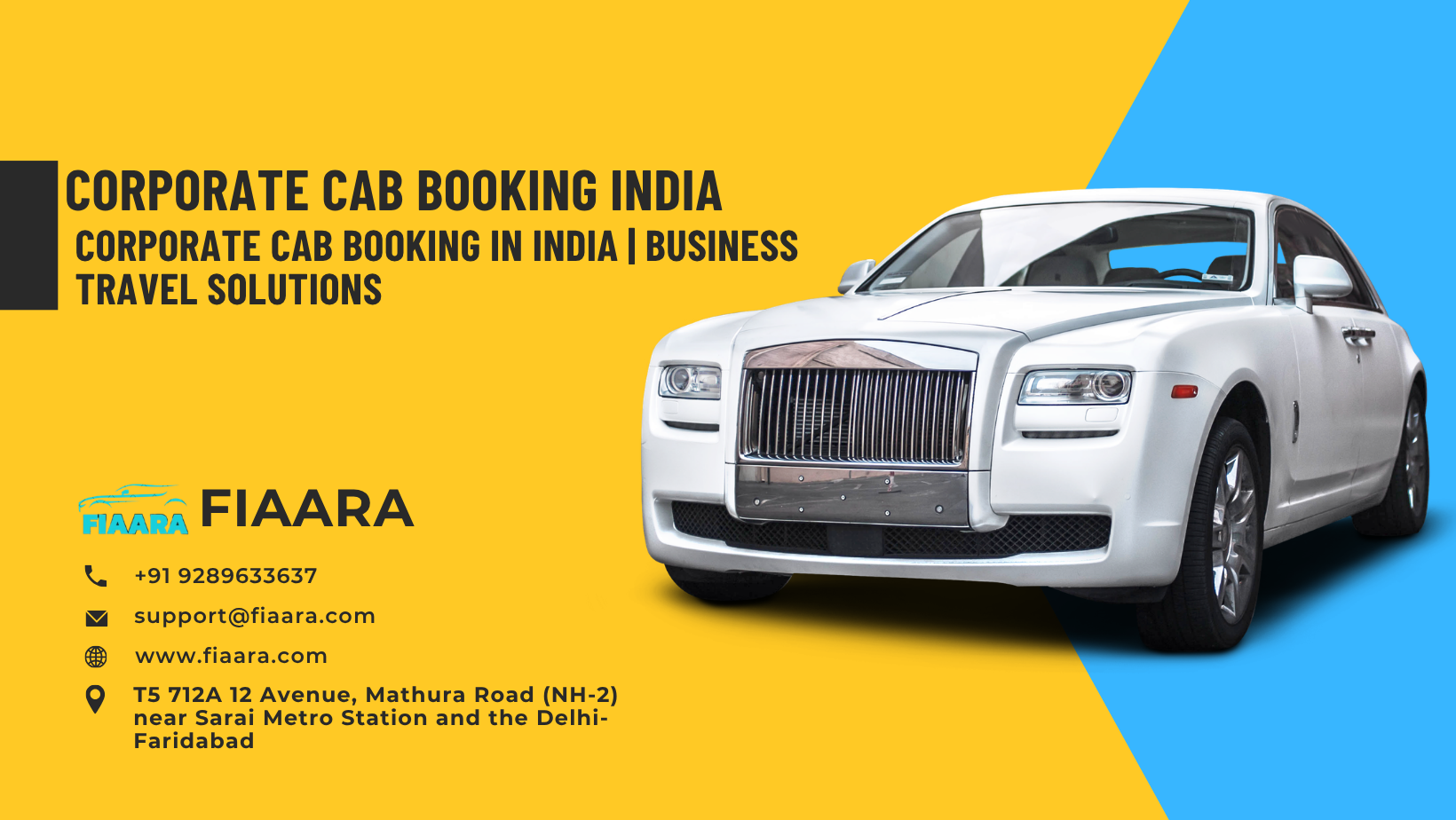 Corporate cab booking service in India by Fiaara