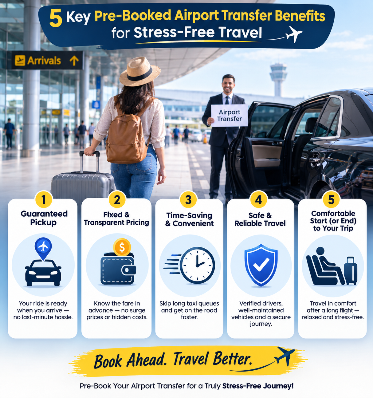 5 Key Pre-Booked Airport Transfer Benefits for Stress-Free Travel